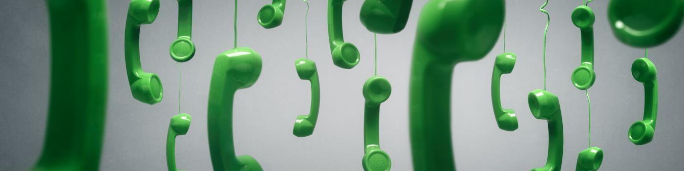 Vintage telephone handsets